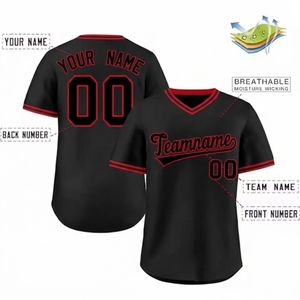 Maillot de baseball personnalisé à col en V, uniforme de softball sublimé, respirant, anti-humidité, manches courtes, unisexe - Product Image 4