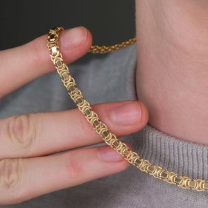 Collar de Cadena de Eslabones Estilo Bizantino en Tono Dorado para Hombre - Product Image 2