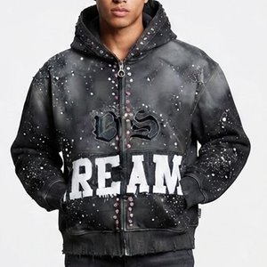 ODM Vente en gros Sweat à capuche pour homme entièrement zippé avec lettres en cristal, Fournisseur de mode urbaine 2026 - Product Image 1