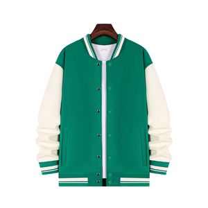 Veste universitaire unisexe verte enduite, décontractée, camouflage, imperméable, mélange polyester-coton, fermeture éclair sur le devant, coupe classique, pour le printemps - Product Image 1