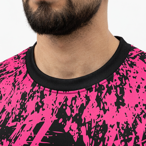 Conjunto de Camiseta de Fútbol Personalizada para Hombre, Negra y Rosa, Sublimada, de Secado Rápido, Malla Transpirable, Poliéster, Uniformes con Nombre de Equipo 00, Manga Corta - Product Image 3