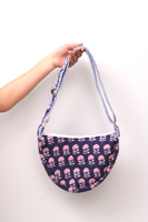 Grande trousse de toilette matelassée brodée avec fermeture éclair pour pochette, étui à maquillage en coton pour les voyages et l'usage quotidien