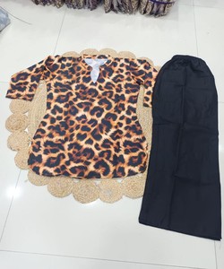 Conjunto de Top y Pantalones Palazzo de Rayón y Algodón con Estampado Digital, de Secado Rápido, para Trabajo, Ropa Casual, Precio al por Mayor, Prenda Étnica, Marrón y Negro, para Mujer - Product Image 2
