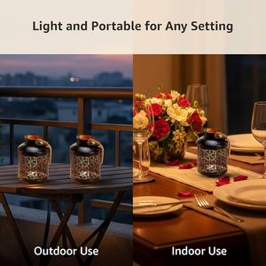 Lanterne en fer artisanale de qualité supérieure, style vintage, porte-bougie décoratif, luminaire suspendu pour la maison, le jardin, la terrasse, le mariage - Product Image 4