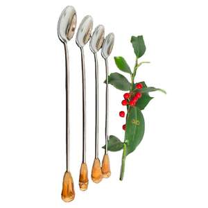 Ensemble de cuillères en métal de qualité supérieure, idéal pour la soupe, les desserts, le riz et les applications culinaires polyvalentes - Product Image 1