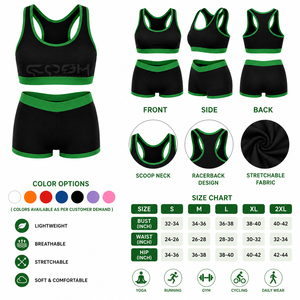 Conjunto Deportivo de 2 Piezas Cosh International Sisterhood Sorority: Sujetador Deportivo Antigolpes y Pantalones Cortos de Yoga, Ropa Deportiva Elástica para Gimnasio y Entrenamiento - Product Image 6