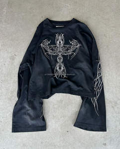 Camiseta de manga larga 100% algodón altamente personalizada para hombre, camiseta de manga larga para hombre, microfibra 2024 de gran tamaño de alta calidad - Product Image 4