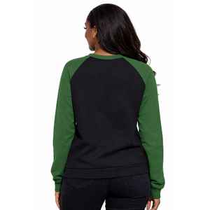 Chemise à manches longues raglan noire de la sororité Iota Phi Lambda, année de fondation 1929, manches vert émeraude, vêtements à lettres grecques, haut pour femme - Product Image 4