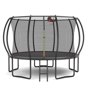 Trampoline d'escalade en forme de citrouille YC 12FT noir et rouge, jouets de saut - Product Image 1