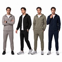 Мужской спортивный костюм Custom Streetwear: комплект из 2 предметов (толстовка на молнии с капюшоном и брюки-джоггеры), облегающий крой, с возможностью нанесения логотипа OEM, оптом