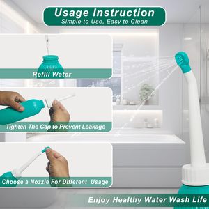 Botella Portátil para Lavado Íntimo Yoni de 500 ml con Boquilla Limpiadora y 4 Puntas, Bidé de Higiene Femenina para Viajes, Postparto y Cuidado del Bebé - Product Image 3