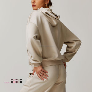 Sweat-shirt de sport à capuche pour l'automne et l'hiver, vêtements d'extérieur polyvalents, hauts actifs à manches longues, sweat-shirt décontracté ample pour femmes, tout-aller - Product Image 2