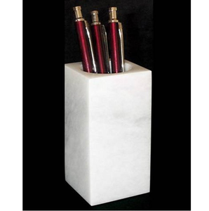 Handmade Natural <b>White</b> Stone <b>pen</b> pencil holder For Office School tabletop item Gifted Crafts at Best Price - Product Image 1