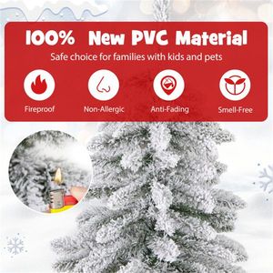 <b>6ft</b> Fireproof PVC Material Christmas <b>Tree</b> with 589 Snow Laden Design Branch Tips and 48 Xmas Balls Flocked Christmas <b>Tree</b> - Product Image 6