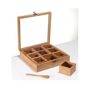 Traditional Wooden Spice <b>Box</b> Handmade Storage Container with Compartments for Kitchen Masala <b>Herbs</b> and Spices - Product Image 2