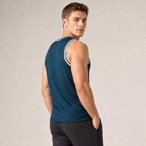 เสื้อกล้ามวิ่งออกกำลังกายสำหรับผู้ชาย แห้งเร็ว 100% ผ้าฝ้าย เป็นมิตรกับสิ่งแวดล้อม ทรงสปอร์ต ไร้ตะเข็บ ระบายอากาศได้ดี แบบสั่งทำพิเศษ - Product Image 3