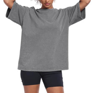 Camisetas Extra Grandes para Mujer, con Logotipo Personalizado, Estilo Holgado, Hombros Caídos, Ropa Urbana Retro, Camisetas de Moda al por Mayor para Mujer - Product Image 3