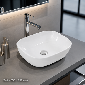 Lavabo Cuadrado de Pared para Baño, Diseño Minimalista, Superficie Lisa, Blanco, 5 Años de Garantía, Logotipo Impreso con Láser, Hecho en India - Product Image 5