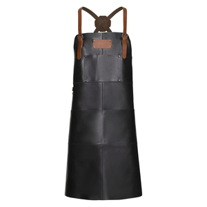 Delantal Unisex Transpirable y Cómodo de Alta Calidad con Correas Cruzadas Ajustables y Bolsillos de Cuero para Guardar Herramientas, Ideal para Restaurantes y Bares - Product Image 1