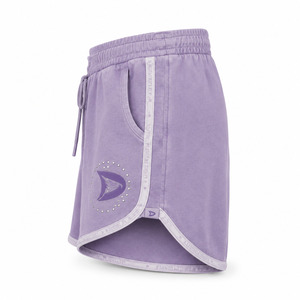 Shorts Deportivos Casuales para Mujer, Color Lavanda, Cintura con Cordón, Bolsillos, Logotipo en la Pierna Derecha, Tejido Transpirable y Ecológico, Corte Regular - Product Image 2