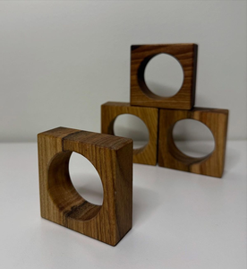 Handcrafted Round Shape Wood Napkin Ring Exclusive Quality Wooden & Golden Color <b>Tissue</b> Ring - Product Image 1