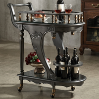 Chariot de bar mobile classique de luxe pour hôtel, restaurant, VIP, en marbre doré, chariot de service OEM ODM
