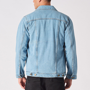High Quality Eco-Friendly Breathable Anti-Bacterial Windproof Casual Wear 100% Cotton Men Denim Jacket Custom Logo And Design - Product Image 2