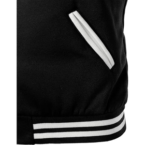 Unisex Varsity Jacket Casual Wool Sleeve Baseball Letterman Bomber Jacket <b>Coat</b> Geometric Cartoon Stand Collar - Product Image 4