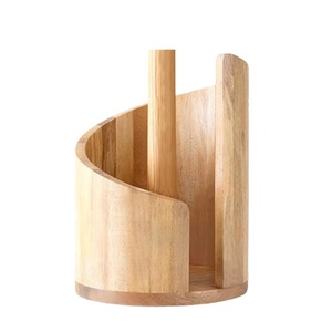 Eco-Friendly Solid Wood Paper Towel <b>Holder</b> Standing Kitchen Roll Stand Organizer With Weighted Base Farmhouse & Restaurant - Product Image 4