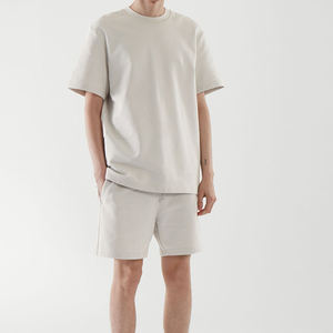 T-shirts pour hommes vierges, blancs, d'été, épais, de qualité supérieure, 60 % coton 40 % polyester recyclé, coupe oversize, avec logo personnalisé, vente en gros - Product Image 2