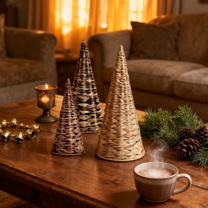 Premium quality xmas <b>trees</b> holiday gift set handcrafted water hyacinth <b>tree</b> <b>tabletop</b> decoration - Product Image 3