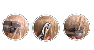 Pinzas para el cabello con puntas en U/plana/cuadrada, mango rosa de aleación de níquel-hierro, para extensiones de cabello pre-adheridas, fusión y microperlas - Product Image 5