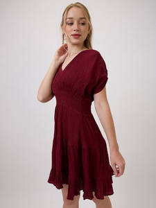 Robe midi moderne pour femme, en georgette, à ourlet évasé, imprimé floral artisanal, coupe ample, style plage, sexy, tendance été, vente en gros - Product Image 2