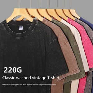 T-shirt à manches courtes coupe ample, couleur unie, épaules tombantes, 220g, avec logo personnalisé OEM imprimé en sérigraphie - Product Image 5