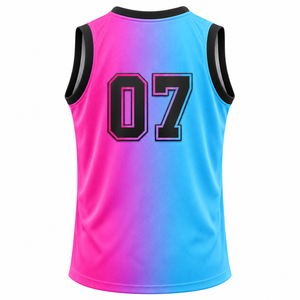 Camiseta de Baloncesto Personalizada con Degradado, Sin Mangas, Sublimada, de Poliéster, Uniforme de Equipo, Ropa Deportiva de Secado Rápido - Product Image 2