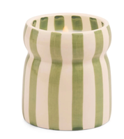 Vases à bougies en céramique personnalisés en gros, pots à bougies rayés