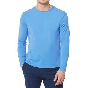 Cotton Polyester T-<b>shirts</b> Wholesale Men T-<b>Shirt</b> Eco Friendly T-<b>Shirt</b> For Men's Full Sleeve Crew Neck Sky Blue <b>Colour</b> - Product Image 1
