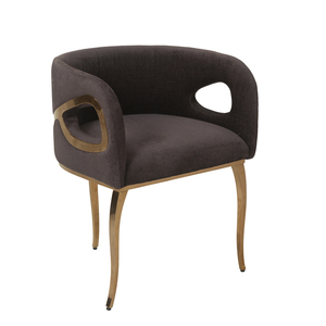 Chaise de salle à manger moderne capitonnée en velours écologique imperméable avec pieds en métal durables et coussin en fer au design d'appoint pour hôtels et appartements - Product Image 2