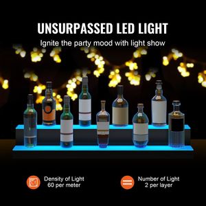 Espositore Illuminato a LED a 2 Livelli da 40 Pollici in Acrilico per Bar Commerciale e Domestico, Porta Bottiglie di Whisky Illuminato per Esposizione Liquori - Product Image 2