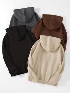 Sweat-shirts à capuche pour hommes de haute qualité, en molleton épais 100% coton, avec logo personnalisé imprimé, broderie unie, coupe oversize - Product Image 2