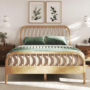 Natural Wood <b>Bed</b> <b>Frame</b> | Contemporary Hotel Furniture | OEM Available - Product Image 2