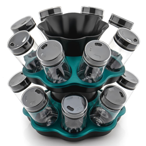 360 Degree Revolving PP Plastic Portable Durable <b>Kitchen</b> <b>Spice</b> <b>Rack</b> Condiment Set - Product Image 6