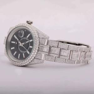 Luxury Men's 41 mm Sport <b>Watch</b> Iced Dial Big Moissanite Diamonds Custom Logo Stainless Steel Case Quartz Hip Hop Collection ETA - Product Image 2