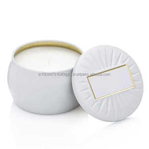 Best Quality Handmade Shiny Metal Jar Candles with Lid Soy Wax & <b>Paraffin</b> for Home Decoration for Christmas New Year Ramadan - Product Image 5