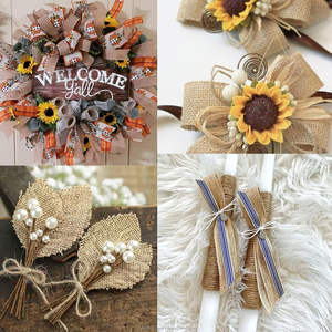 Cinta de Geotextil de Yute Ecológica JF, Rollo de 3/4 x 33 Yardas, Cinta Artesanal Marrón para Lazos Grandes, Coronas, Regalos de Boda - Product Image 4