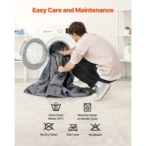 Queen Size 60 X 80 All-Season Allergic Relief Cooling Breathable Heavy <b>Weighted</b> <b>Blanket</b> 25 Lbs with Glass Beads for Sleep - Product Image 6