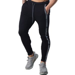 Custom Men's Pants & <b>Trousers</b> Gym Wear Regular Fit Side striped Sweat Pants Low Price Cotton Fabric Custom Sweat Pants - Product Image 2