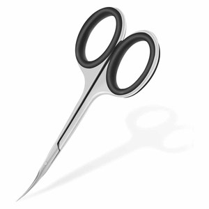<b>Cuticle</b> Scissor Stainless Steel with Curved Tip, Non-Slip Silicone Finger Holes, Extra Sharp and Thin Blade, Sharp - Product Image 1