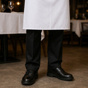 Conjunto de Uniforme de Chef Personalizado de 4 Piezas, Chaqueta de Chef de Poliéster y Algodón, Delantal, Pantalones y Gorro, Uniforme Repelente a Líquidos - Product Image 4