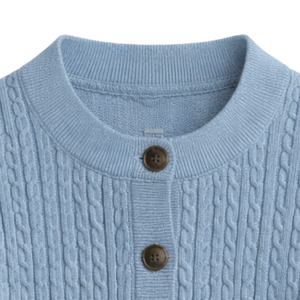 Cárdigan de punto acrílico para mujer, cuello alto, informal, personalizado, superventas, suéter de invierno, antiarrugas frontal - Product Image 5